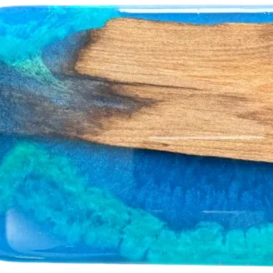 18" x 5" Driftwood & Caribbean Blue Epoxy Resin Charcuterie Board