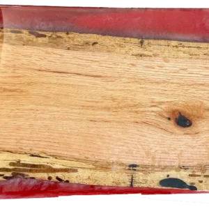 25" x 9" Red Flamed Oak Live Edge Serving Board