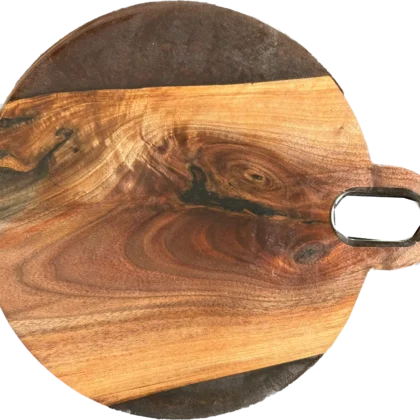 12″ x 10″ Walnut & Copper Epoxy Resin Charcuterie Board