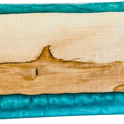 25" x 9" Coral Sea  Spalted Maple Live Edge Serving Board