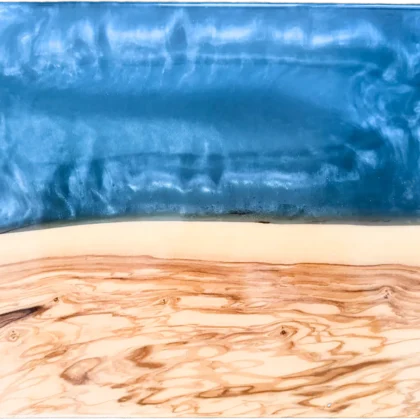 18" x 12" Cerulean & Olive Live Edge Serving Board