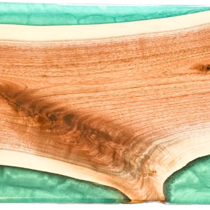 24" x 12" Jade & Walnut Live Edge Serving Board