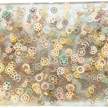 24" x 12" The Chronos Collection: Handcrafted Steampunk Gear and Epoxy Charcuterie Board