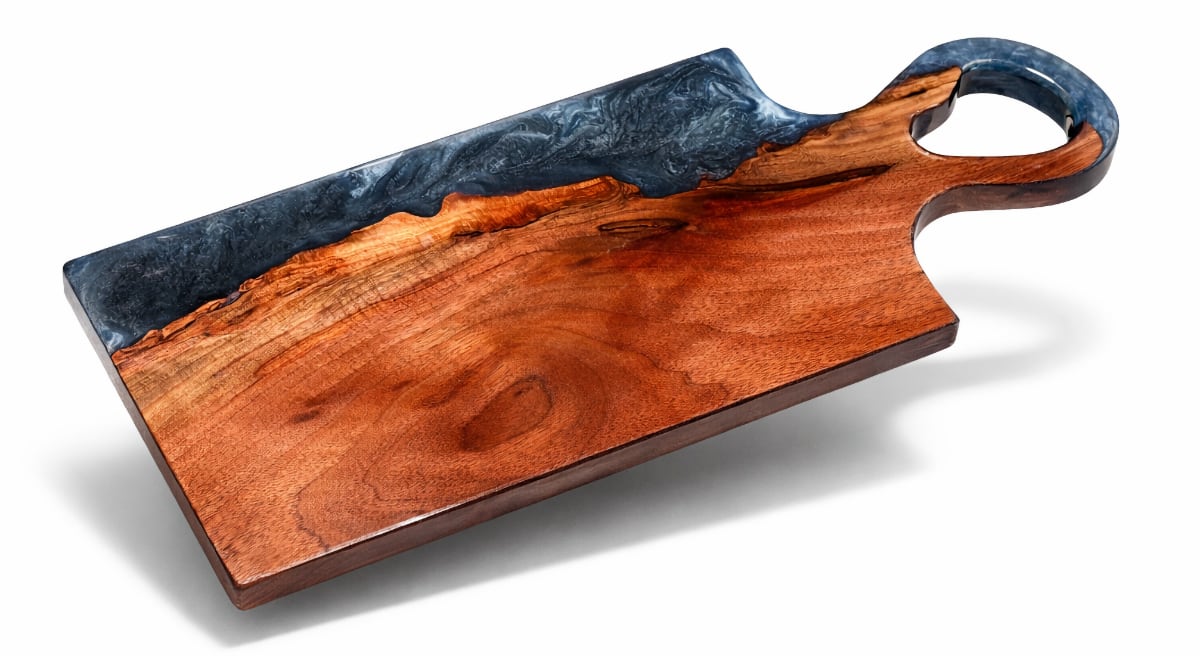 25″ x 9″ Storm River Mahogany Live Edge Serving Board